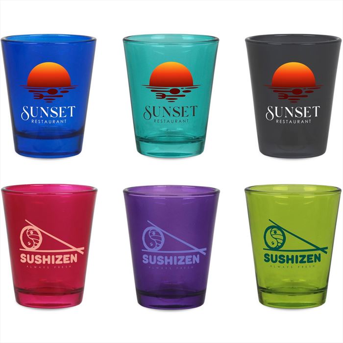 DX9056 2 Oz Menagerie Colorful Shot Glass With Custom Imprint